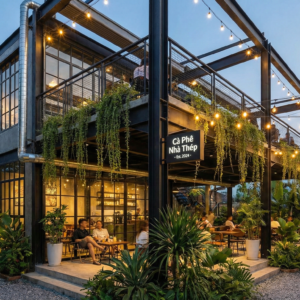 Thi Công Nhà Tiền Chế, Nhà Kho & Quán Cafe Khung Thép (Giá Rẻ Pleiku)