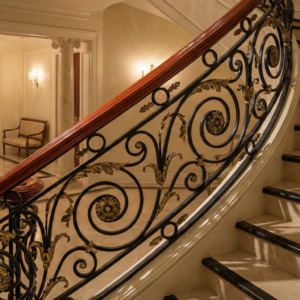 Thi Công Lan Can Cầu Thang Sắt Mỹ Thuật - Tay Vịn Gỗ (Mẫu Đẹp Pleiku)